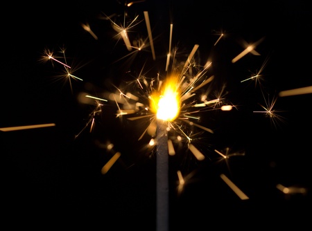 sparkler on a black background. macro