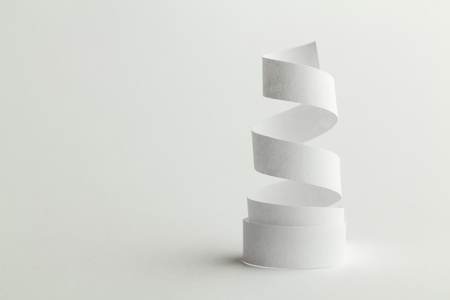 white paper spiral on a white backgroundの写真素材