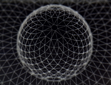 abstract pattern laser cut in the glass