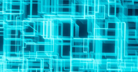 blue 3d abstract geometric backgroundの写真素材