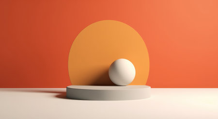 Minimal abstract background from simple 3d geometric figures for branding and product presentation, AI generativeの素材
