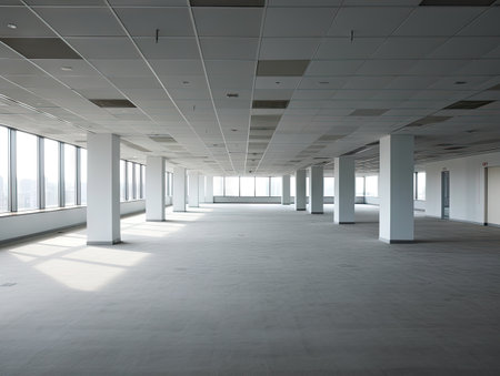 Industrial building interior for product display or industry background. AI generativeの素材