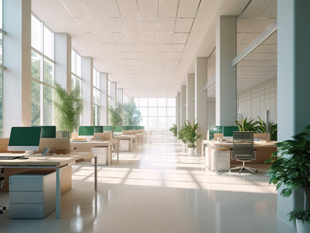 A space where creativity flows. Still life shot of a modern office space. AI generativeの素材