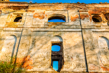 Old ruined wall of the temple of St. Nicholasの写真素材