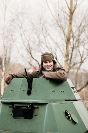 Happy Soviet soldier. Gomel, Belarusのeditorial素材