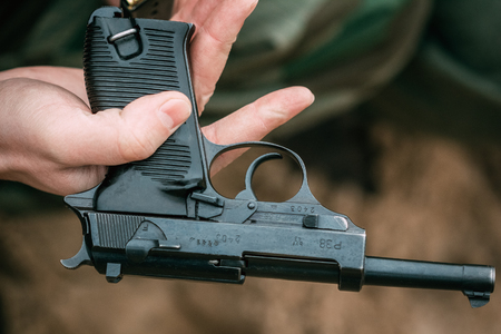 German pistol Walter P 38. Gomel, Belarusのeditorial素材