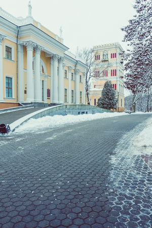 Historical building Palace Museum in Gomel in winterのeditorial素材