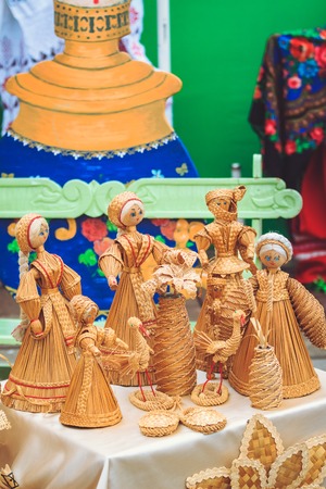 Straw doll souvenirs at Shrovetideの写真素材