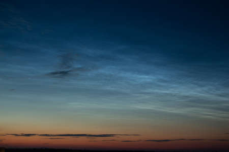 Beautiful night sky with noctilucent clouds.