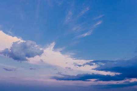 Scenic clouds in the evening skyの写真素材