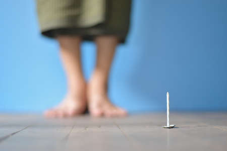 Concept of risk of nail injury and tetanus infection.の写真素材