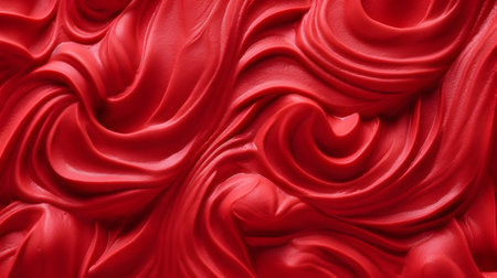 Red color velvet cream texture background. Closeup view.の素材