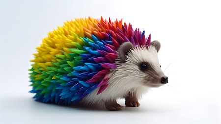 Cute and adorable, rainbow colored hedgehogの素材
