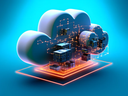 Cloud data storage, database concept.の素材