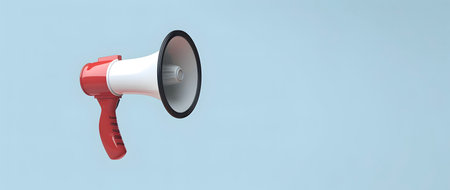 Megaphone or hand speaker isolated on the background with copy spaceの素材