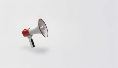 Megaphone or hand speaker isolated on the background with copy spaceの素材