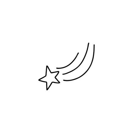 Hand drawn shooting star isolated on white background. Vector stock illustration. Celestial concept.のイラスト素材