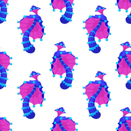 Seamless pattern with magic mushrooms on a white background. Fantastic pattern of blue mushrooms with a pink inner. Vector illustration of unreal mystical, alien plants.のイラスト素材
