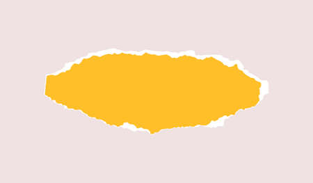 Torn piece of paper isolated. Oval piece of paper with a torn edge. Vector illustration of a geometric shape with a white torn edgeのイラスト素材
