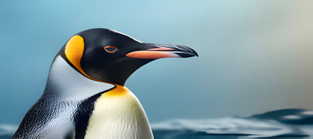 Closeup portrait of an elegant emperor penguin.の素材