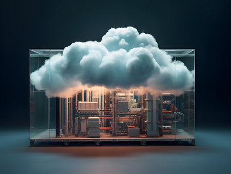 Cloud data storage, database, cloud computing concept and idea.の素材
