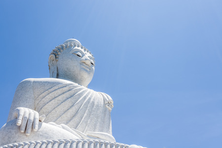 Beautiful big buddha monument of Phuket in Thailandの写真素材