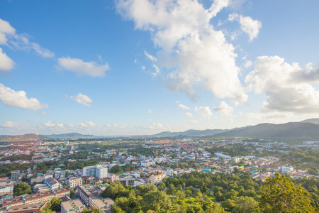 Phuket Town top view from Khao Rang hill in sunny dayの写真素材