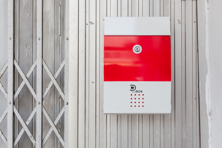 Red-white color mailbox or letter box