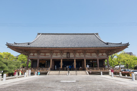 Osaka, Japan - April 26, 2016: Rokujido Hall. There is a medium structure hall that situated in Shitenno-ji temple, Osaka, Japanのeditorial素材