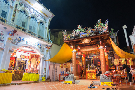 Phuket, Thailand - February 2, 2017: Sang Tham Shrine in 18th Phuket chinese new year day and old Phuket town Festival in Phuket, Thailandのeditorial素材