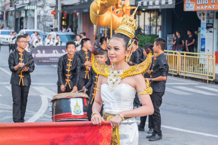 Phuket, Thailand - February 2, 2017: Parade of  18th Phuket chinese new year day and old Phuket town Festival in Phuket, Thailandのeditorial素材