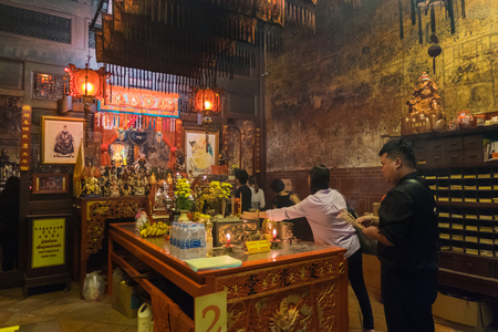 Phuket, Thailand - February 2, 2017: Sang Tham Shrine in 18th Phuket chinese new year day and old Phuket town Festival in Phuket, Thailandのeditorial素材