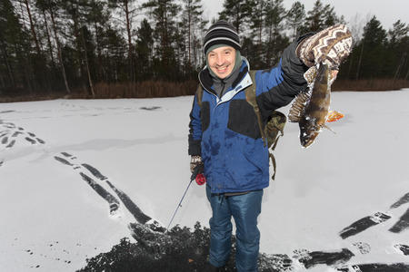Fisherman and the winter fishing