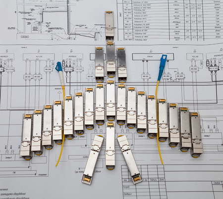 SFP network modules for network switch  as shape of plane
