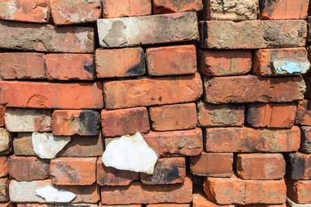 The old red  bricks from clay for constructionの写真素材