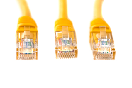 Cable head into (head rj45),network,RJ45,plug. Isolated. Close-up