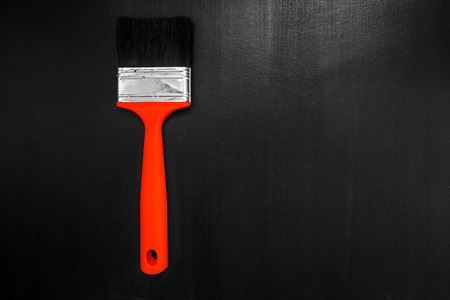 Paint brush on a black backgroundの写真素材
