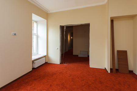 Unfinished interior of upgrade room during on the remodeling, renovating, extension, restoration, reconstruction and construction.の写真素材