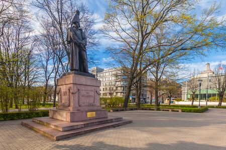 RIGA, LATVIA - MAY 06, 2017: View on monument of Michael Andreas Barclay de Tolly that is located in centrally-located park Esplanade in the city center of Riga.のeditorial素材