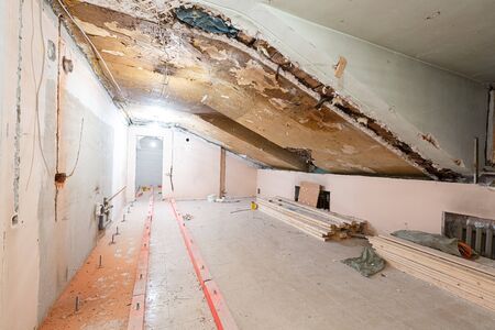 Apartment or room is under construction, remodeling, renovation, overhaul, extension, restoration and reconstruction. Concept of total home improvementの写真素材