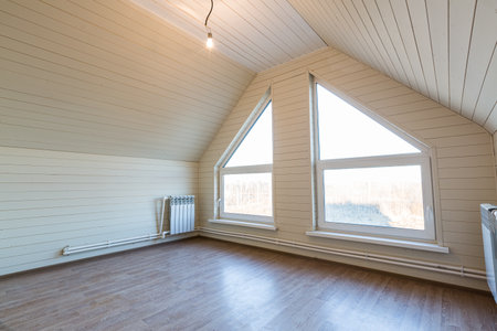 The empty room of new house after construction and renovation. Concept of Housewarming and new dwelling.の写真素材