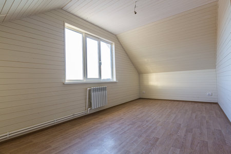 The empty room of new house after construction and renovation. Concept of Housewarming and new dwelling.の写真素材
