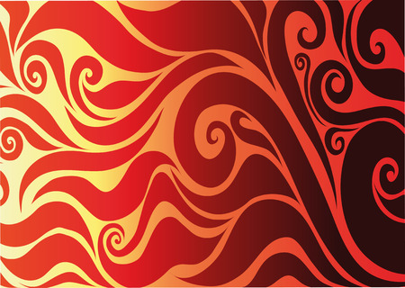 Yellow Seamless on Red Background With Abstract Patternsのイラスト素材