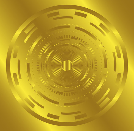 Golden Abstract technology circle backgroundのイラスト素材