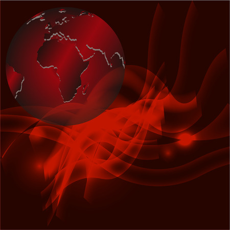 Red abstract background with globeのイラスト素材