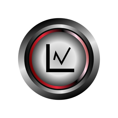 Glossy button Graph sign isolated vectorのイラスト素材