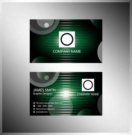 Creative business cards green blackgroundのイラスト素材