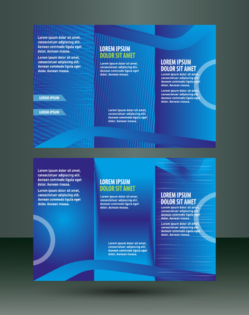 Professional three fold business flyer template, corporate brochure or cover designのイラスト素材