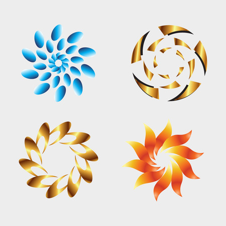 Graphic elements logo design with round and swirl iconのイラスト素材