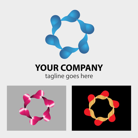 Concept vector of circles in various bright vibrant colors logoのイラスト素材